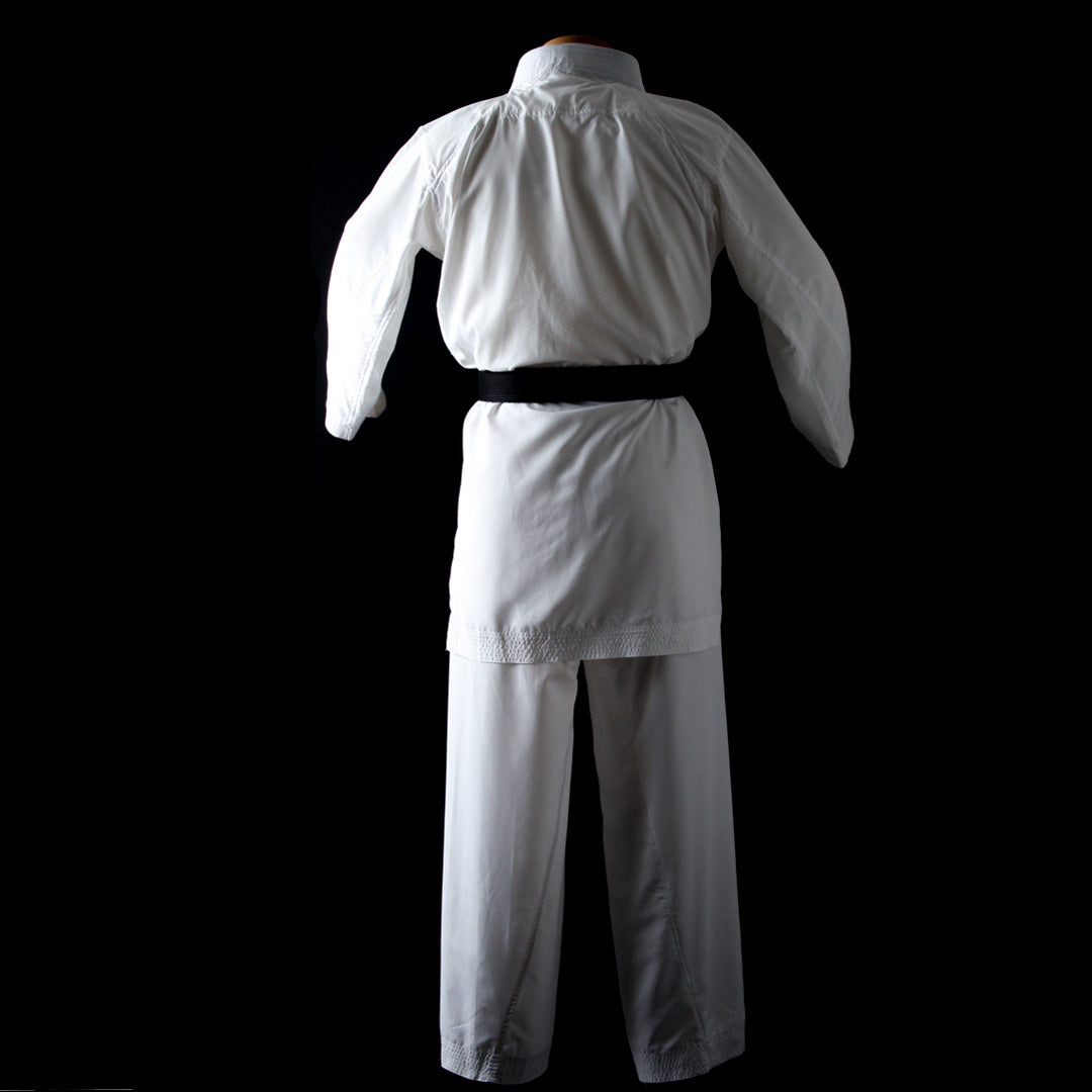White Hayate martial arts uniform on a black background
