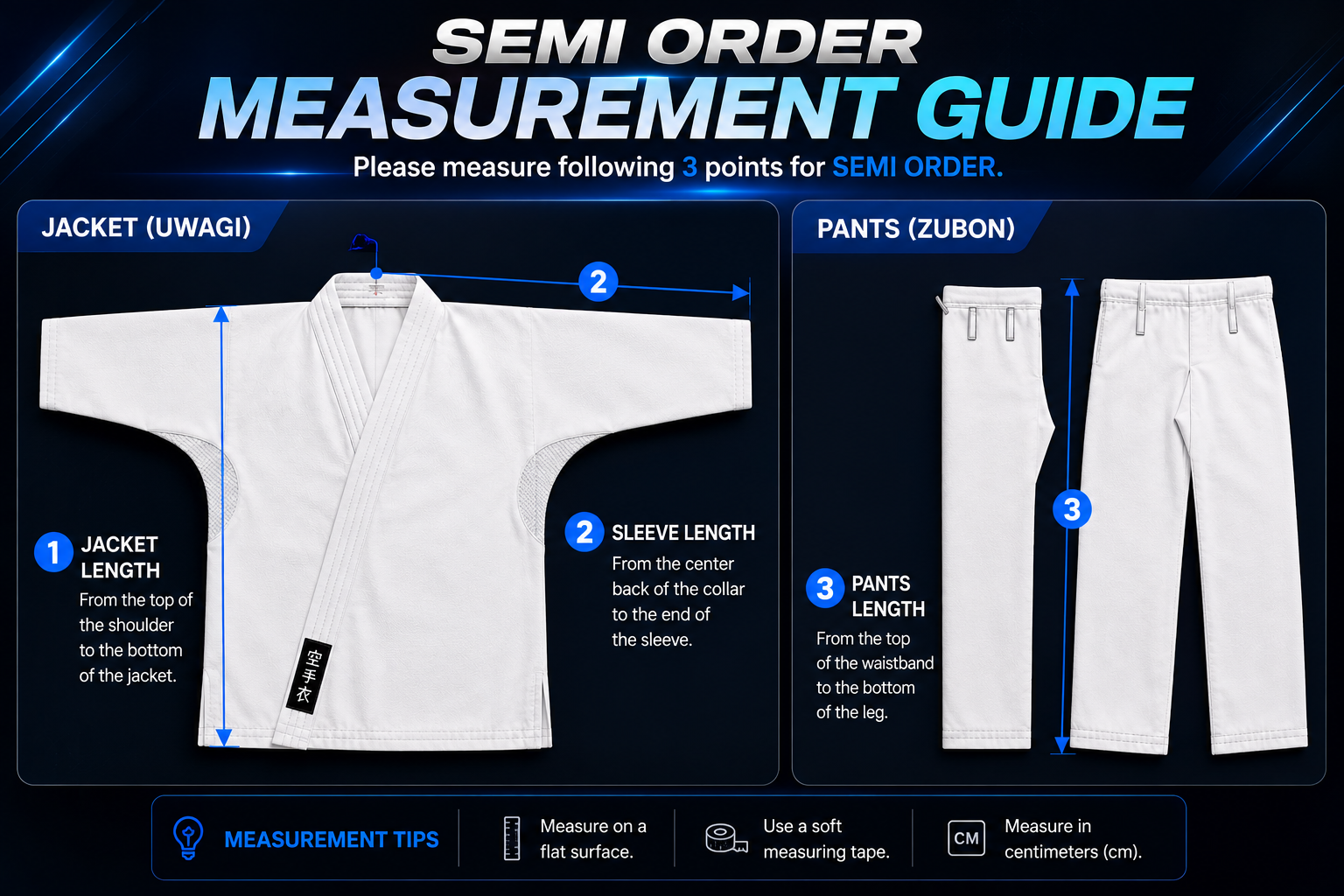 セミオーダー 裁断箇所/Semi order