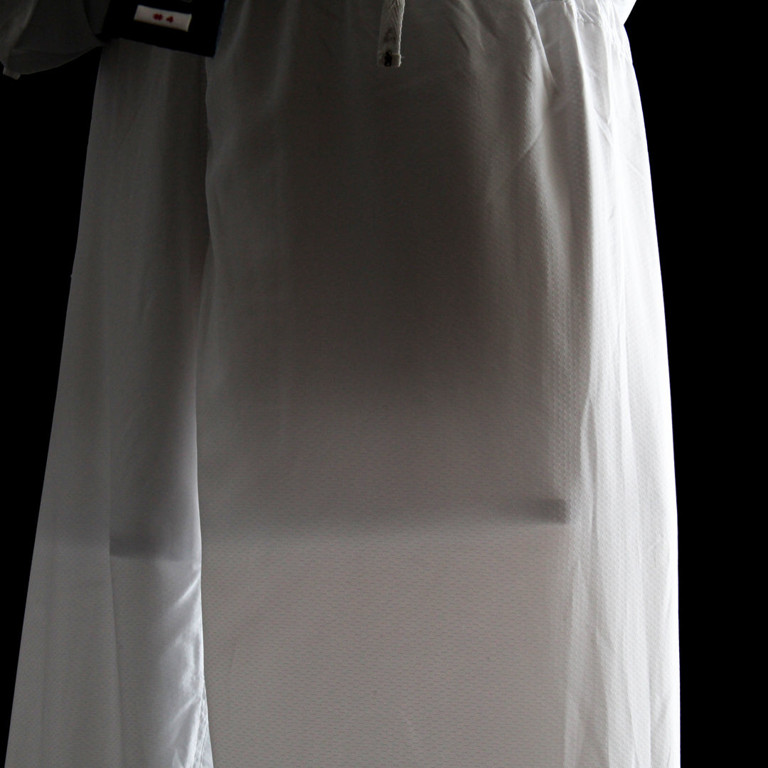 White karate pants on a black background